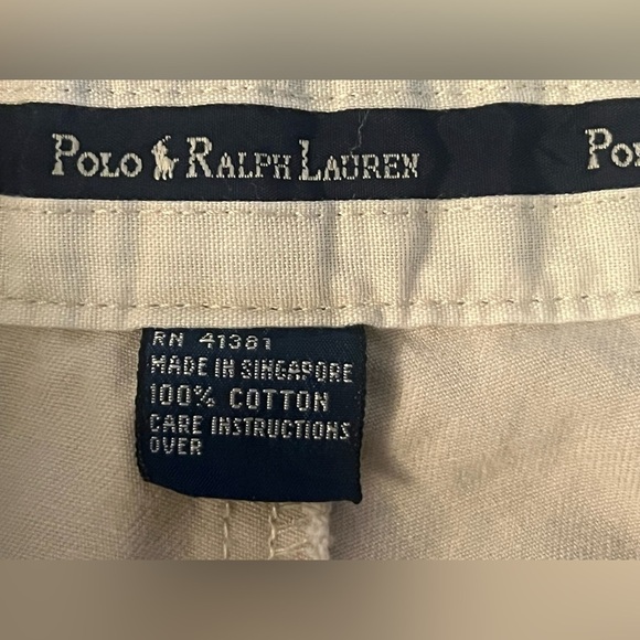 Polo Ralph Lauren Pants Mens 38x34 Chinos‎ Peated Cuffed Beige Light Weight C37 - Picture 4 of 9